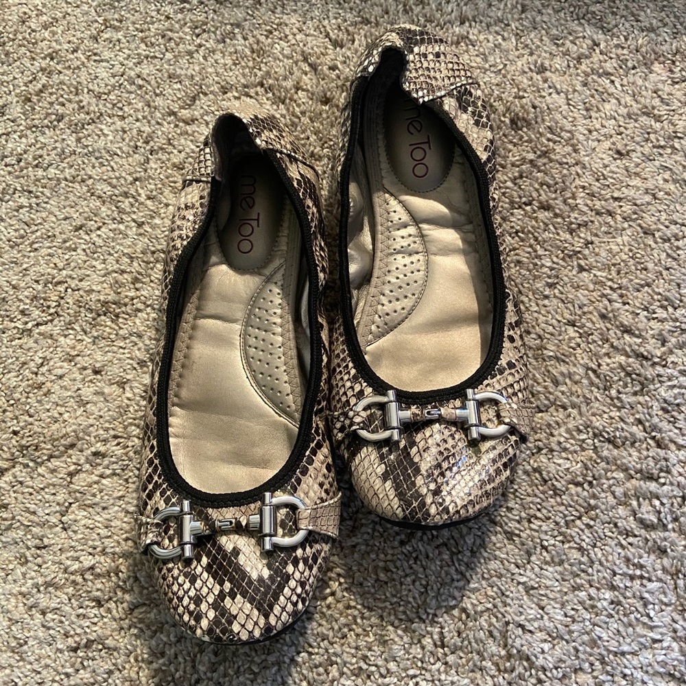 Me Too Faux Snakeskin Ballerina Flats